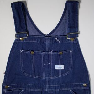 VTG Sears Tradewear Union Made USA Denim Bib Carpenter Overalls Blue Men 38x30
